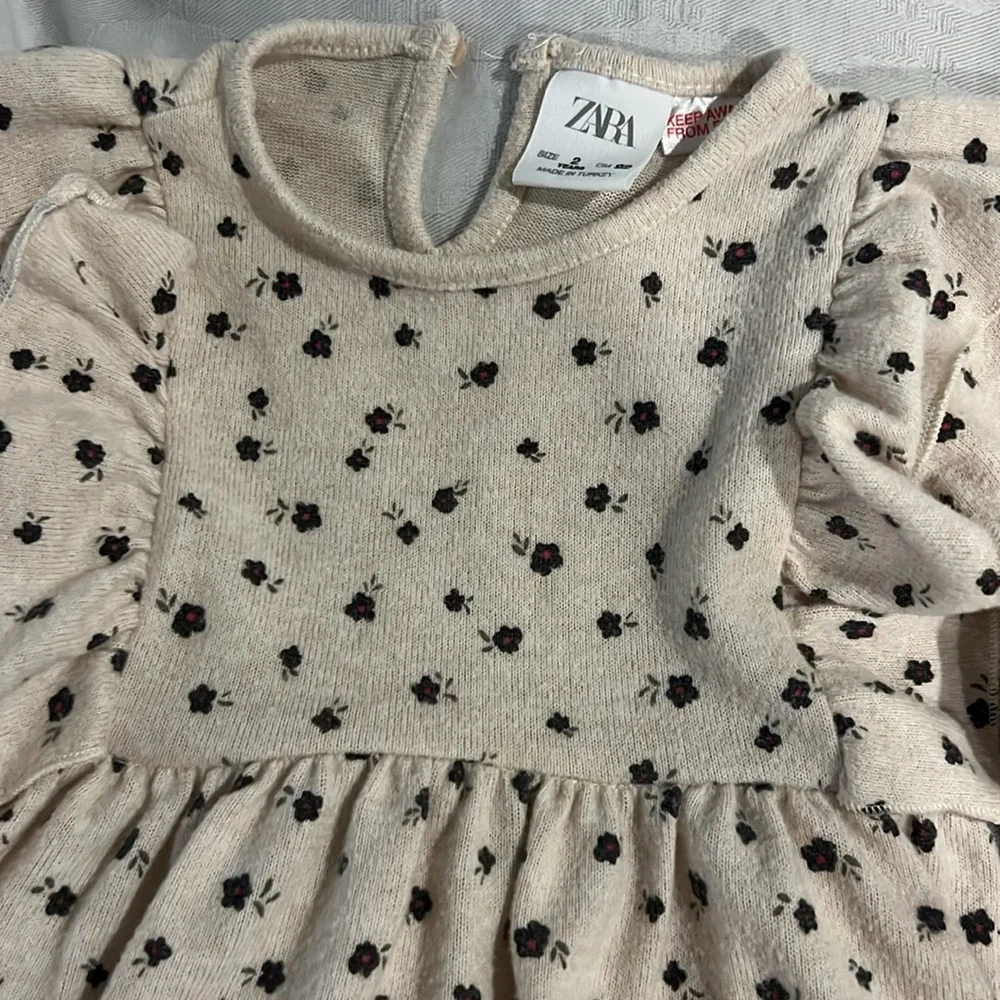 Zara size 2 Floral Dress with ruffle detail